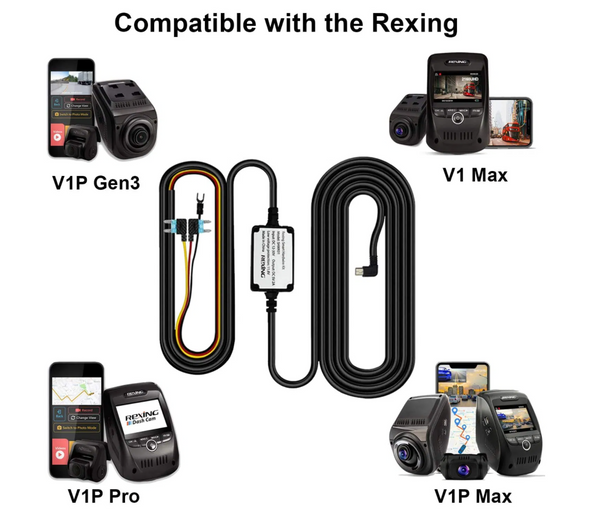 Rexing Mini-USB Smart Hardwire Kit for Rexing V1P 3rd Gen, V1P Pro, V1 MAX, V1P MAX, and V2 Pro